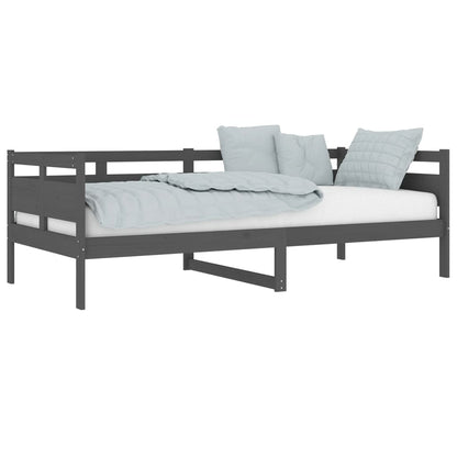 Day Bed without Mattress Grey Solid Wood Pine 90x200 cm