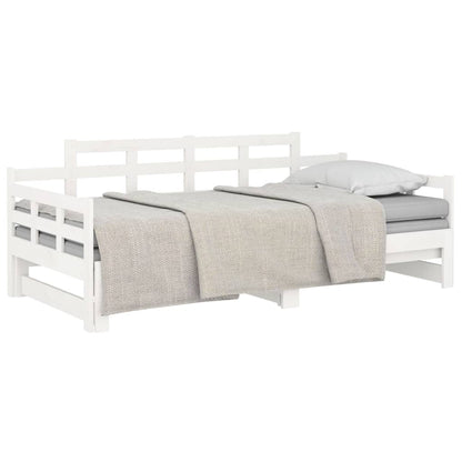 Pull-out Day Bed without Mattress White 2x(90x190) cm