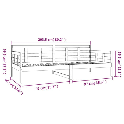 Day Bed without Mattress Solid Wood Pine 90x200 cm