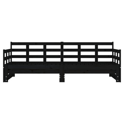 Pull-out Day Bed without Mattress Black 2x(90x190) cm