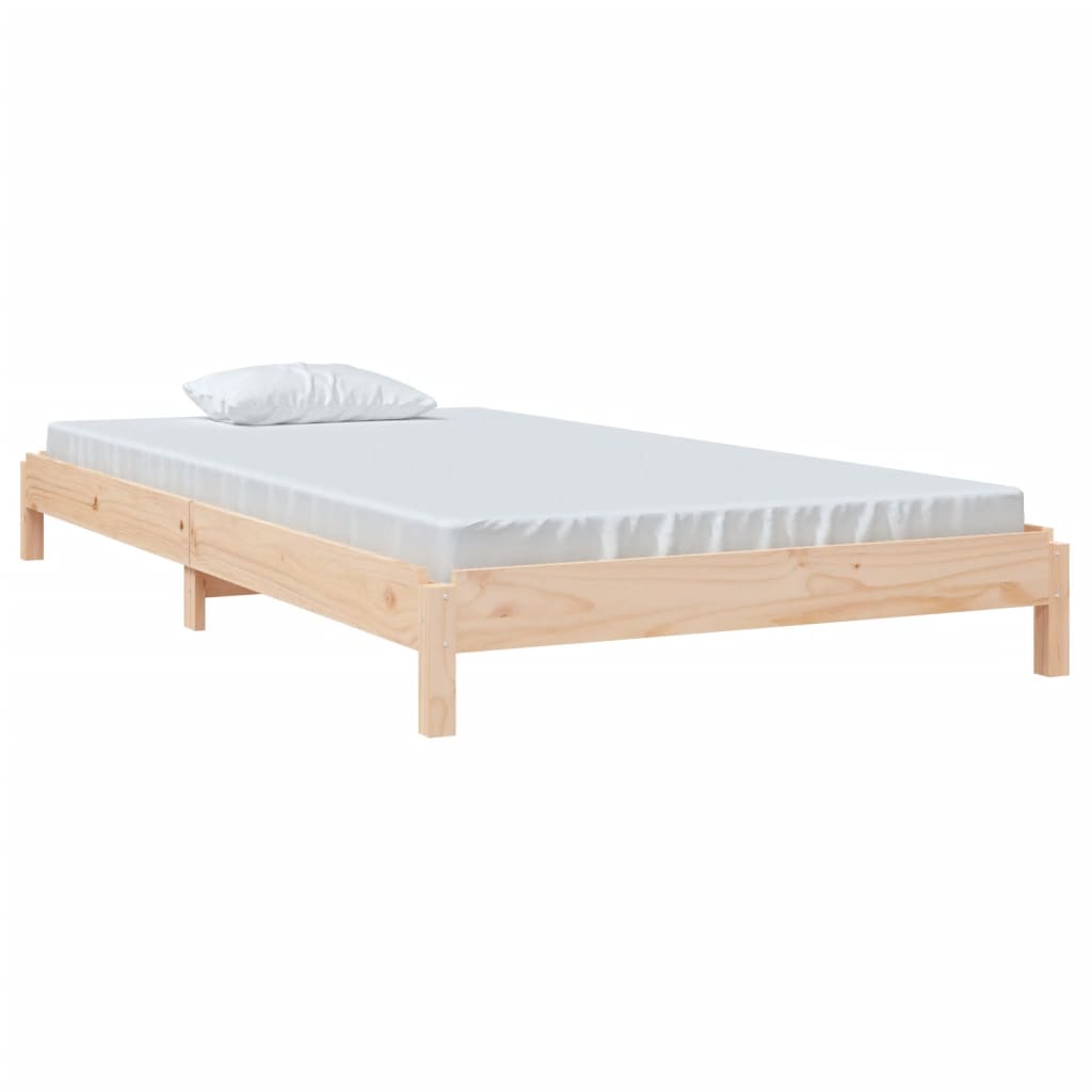 Stack Bed without Mattress 100x200 cm Solid Wood Pine