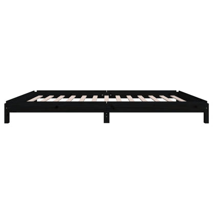 Stack Bed without Mattress Black 90x200 cm Solid Wood Pine
