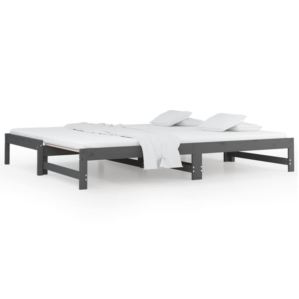 Pull-out Day Bed without Mattress Grey 2x(90x200) cm