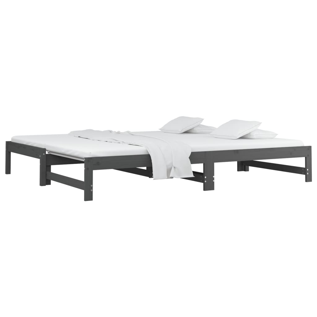 Pull-out Day Bed without Mattress Grey 2x(90x200) cm