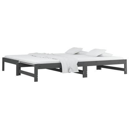 Pull-out Day Bed without Mattress Grey 2x(90x200) cm