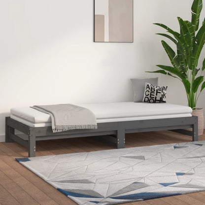 Pull-out Day Bed without Mattress Grey 2x(90x200) cm