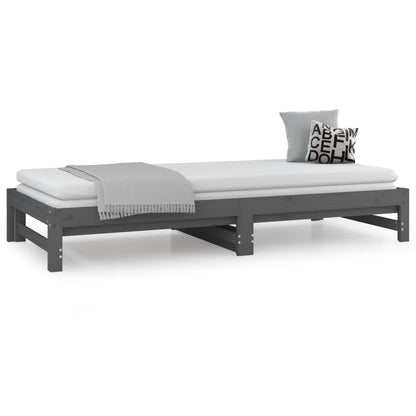 Pull-out Day Bed without Mattress Grey 2x(90x200) cm