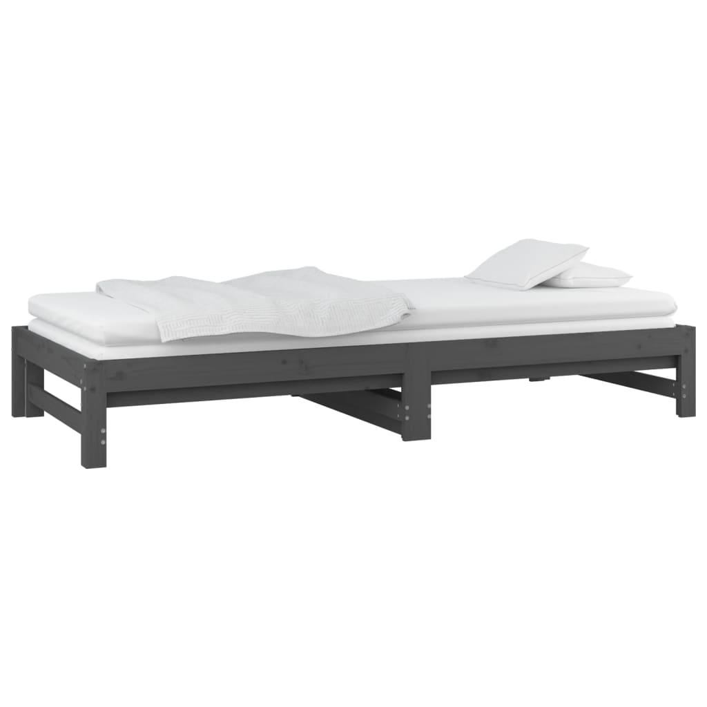 Pull-out Day Bed without Mattress Grey 2x(90x200) cm