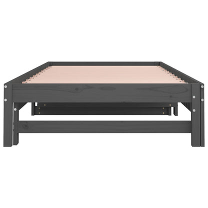Pull-out Day Bed without Mattress Grey 2x(90x200) cm