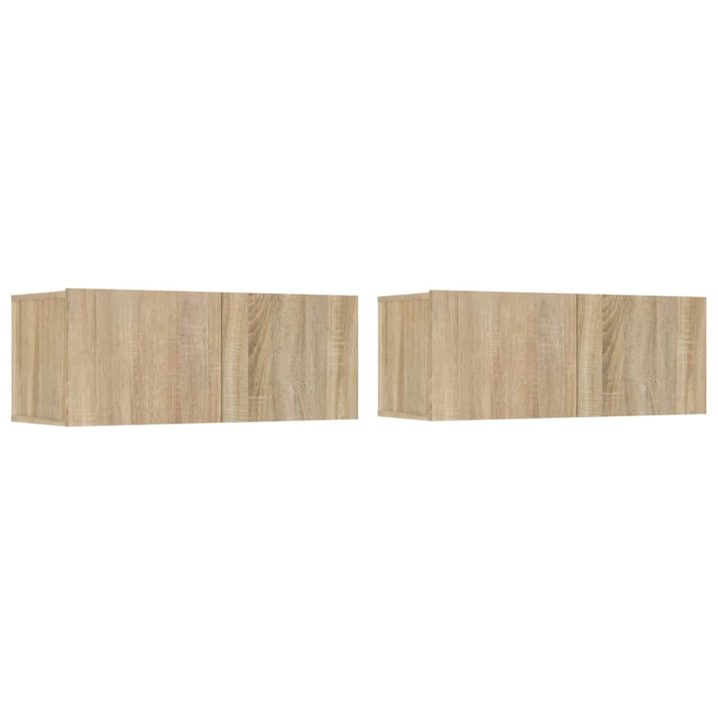 TV Cabinets 2 pcs Sonoma Oak 80x30x30 cm Engineered Wood