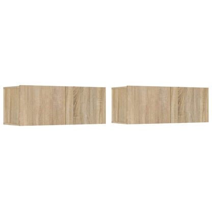 TV Cabinets 2 pcs Sonoma Oak 80x30x30 cm Engineered Wood