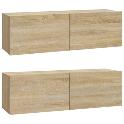 Wall TV Cabinets 2 pcs Sonoma Oak 100x30x30 cm Engineered Wood