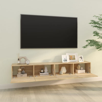 Wall TV Cabinets 2 pcs Sonoma Oak 100x30x30 cm Engineered Wood