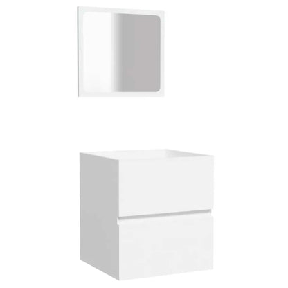 Bathroom Cabinet with Mirror White Engineered Wood