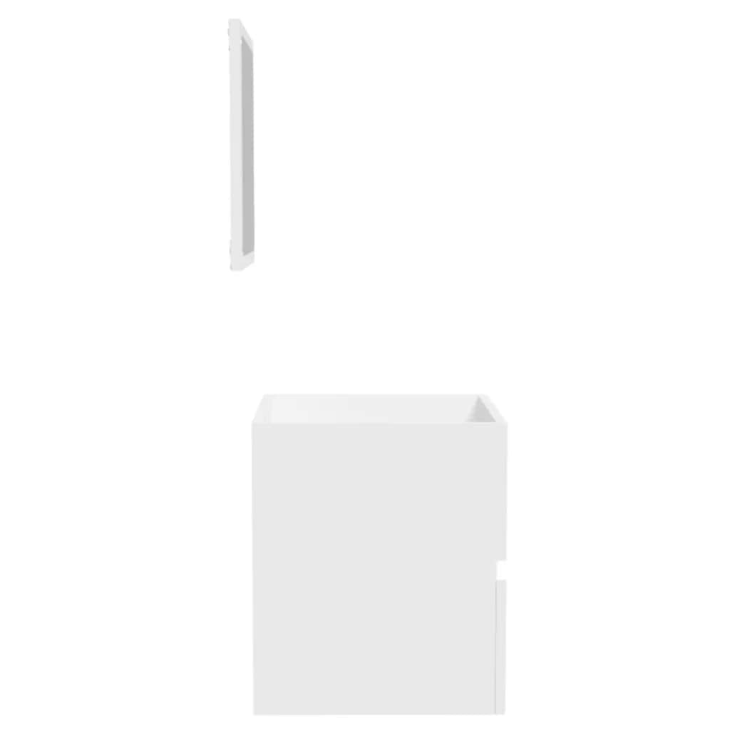 Bathroom Cabinet with Mirror White Engineered Wood