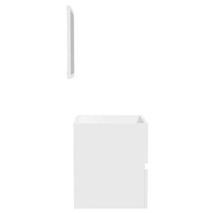 Bathroom Cabinet with Mirror White Engineered Wood
