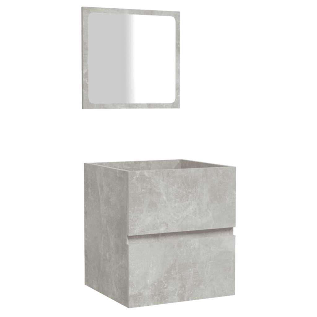 Bathroom Cabinet with Mirror Concrete Grey Engineered Wood