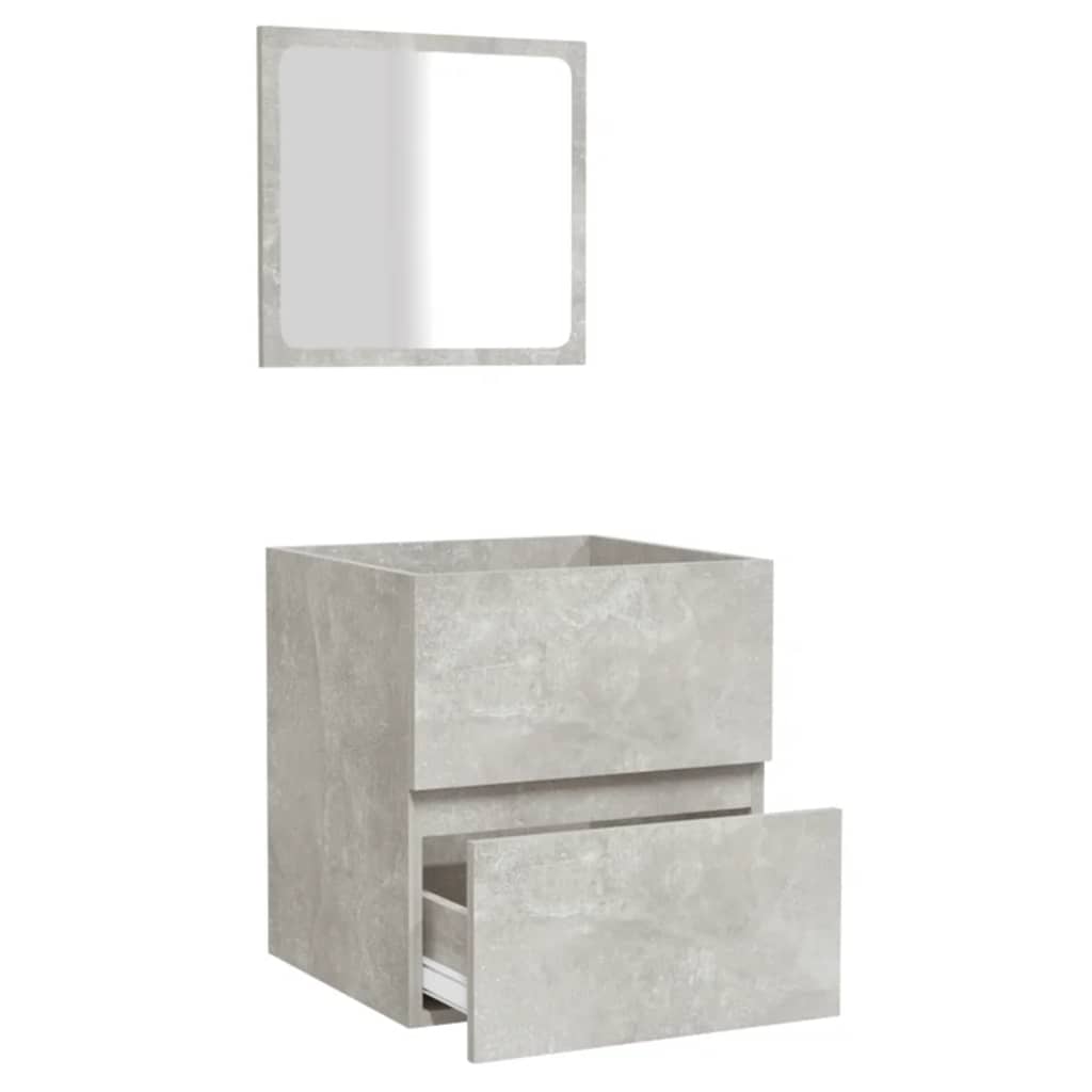 Bathroom Cabinet with Mirror Concrete Grey Engineered Wood