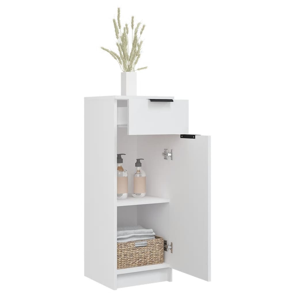 Bathroom Cabinet White 32x33.5x90 cm Engineered Wood