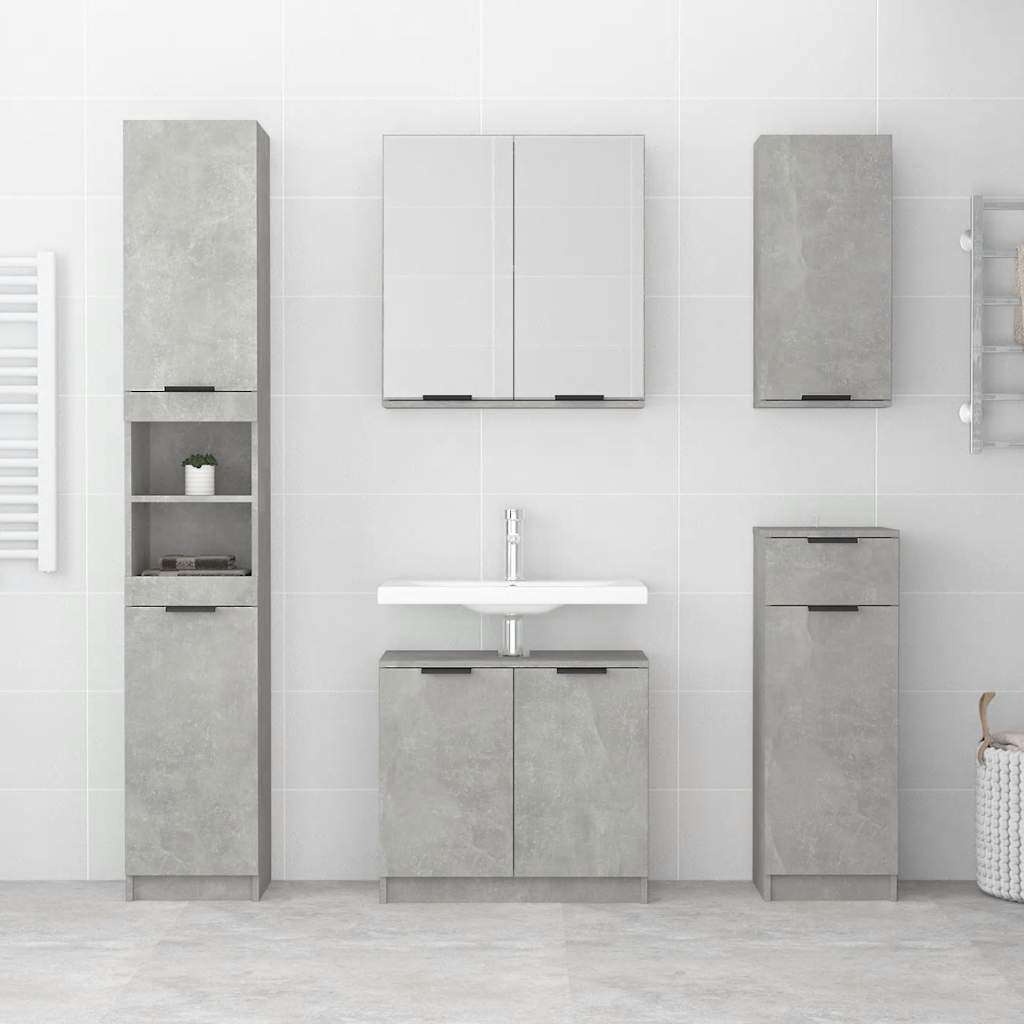 Bathroom Cabinet Concrete Grey 64.5x33.5x59 cm Engineered Wood