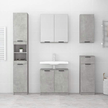 Bathroom Cabinet Concrete Grey 64.5x33.5x59 cm Engineered Wood