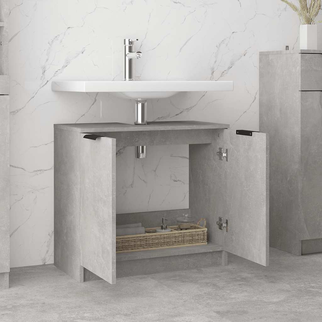 Bathroom Cabinet Concrete Grey 64.5x33.5x59 cm Engineered Wood