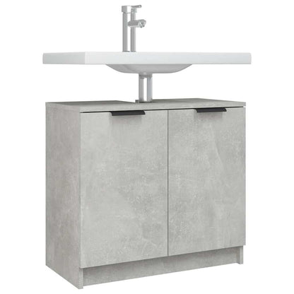 Bathroom Cabinet Concrete Grey 64.5x33.5x59 cm Engineered Wood