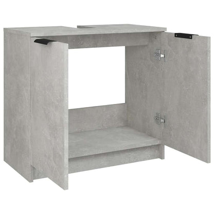Bathroom Cabinet Concrete Grey 64.5x33.5x59 cm Engineered Wood