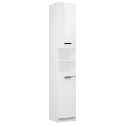 Bathroom Cabinet High Gloss White 32x34x188.5cm Engineered Wood