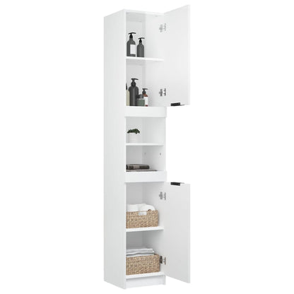 Bathroom Cabinet High Gloss White 32x34x188.5cm Engineered Wood