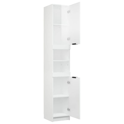 Bathroom Cabinet High Gloss White 32x34x188.5cm Engineered Wood