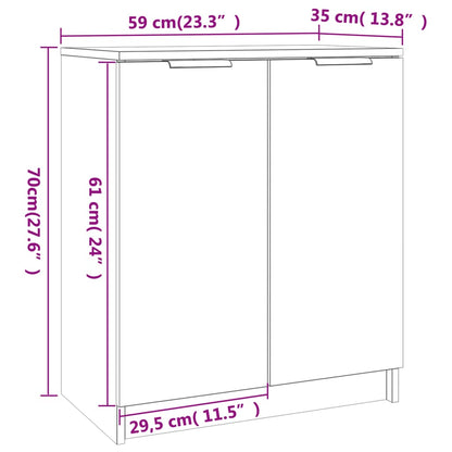 Shoe Cabinet Black 59x35x70 cm Engineered Wood