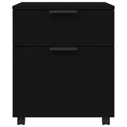 Mobile File Cabinet with Wheels Black 45x38x54cm Engineered Wood