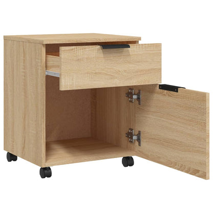 Mobile File Cabinet with Wheels Sonoma Oak 45x38x54 cm Engineered Wood