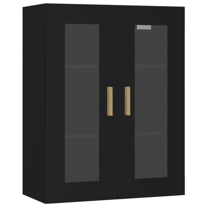 Hanging Wall Cabinet Black 69.5x34x90 cm