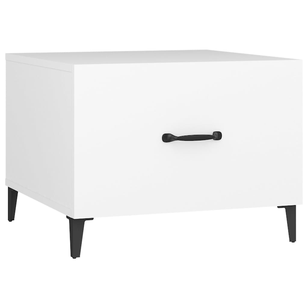 Coffee Table with Metal Legs White 50x50x40 cm