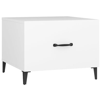 Coffee Table with Metal Legs White 50x50x40 cm