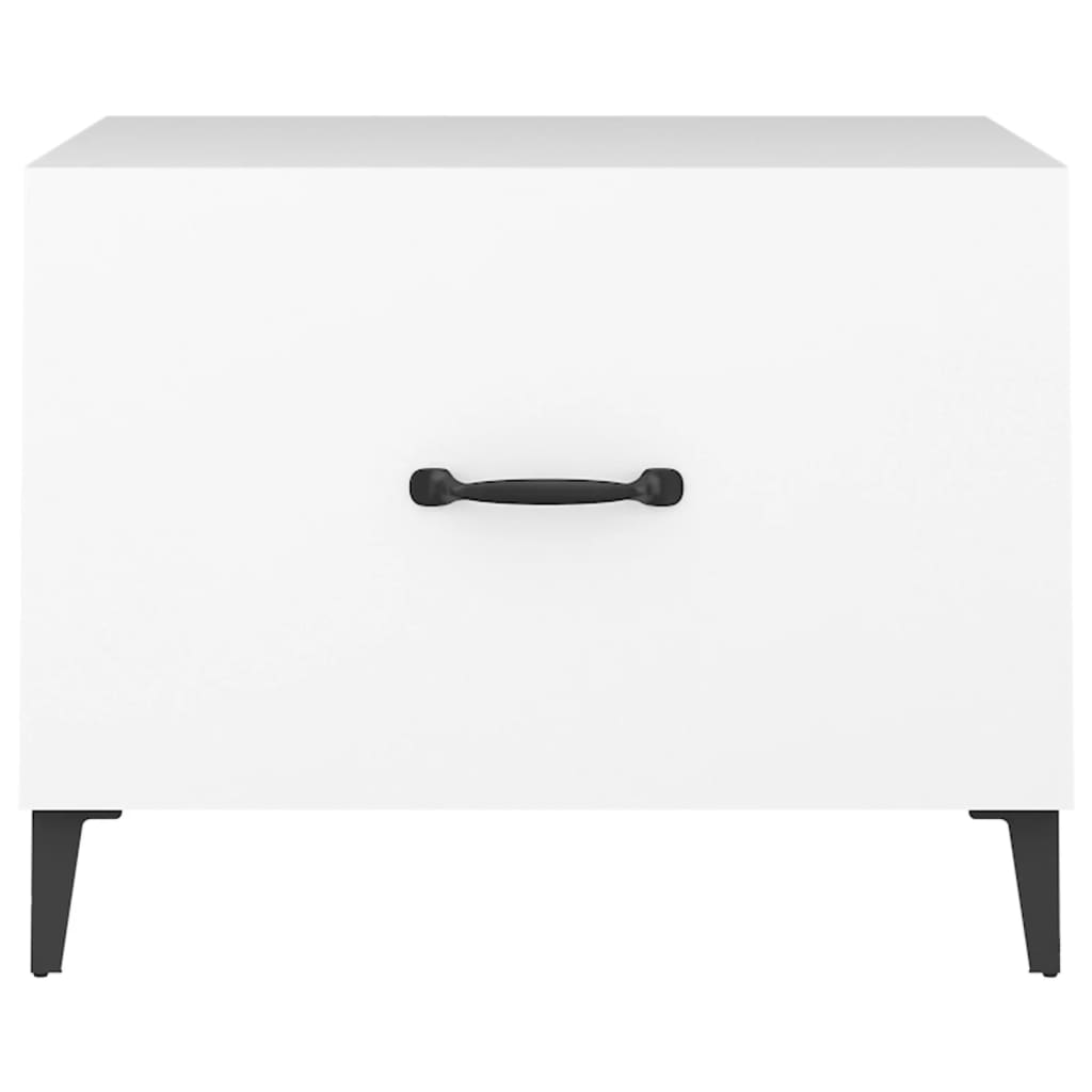 Coffee Table with Metal Legs White 50x50x40 cm