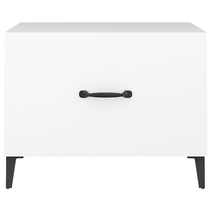 Coffee Table with Metal Legs White 50x50x40 cm