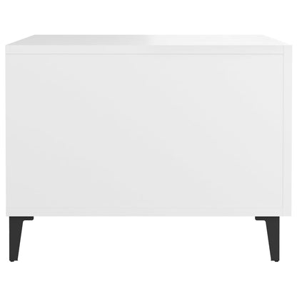 Coffee Table with Metal Legs White 50x50x40 cm