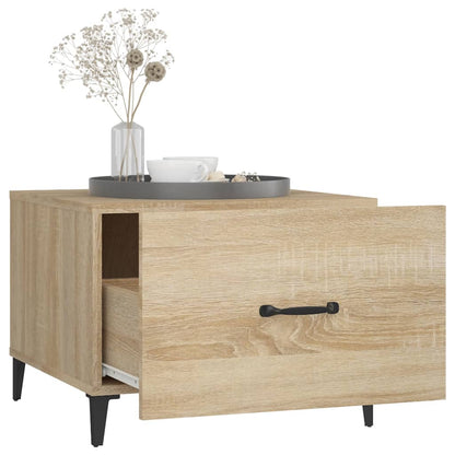 Coffee Table with Metal Legs Sonoma Oak 50x50x40 cm