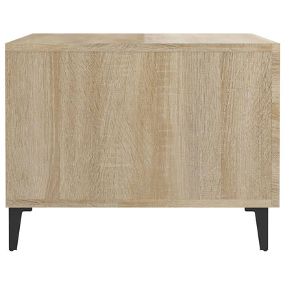 Coffee Table with Metal Legs Sonoma Oak 50x50x40 cm