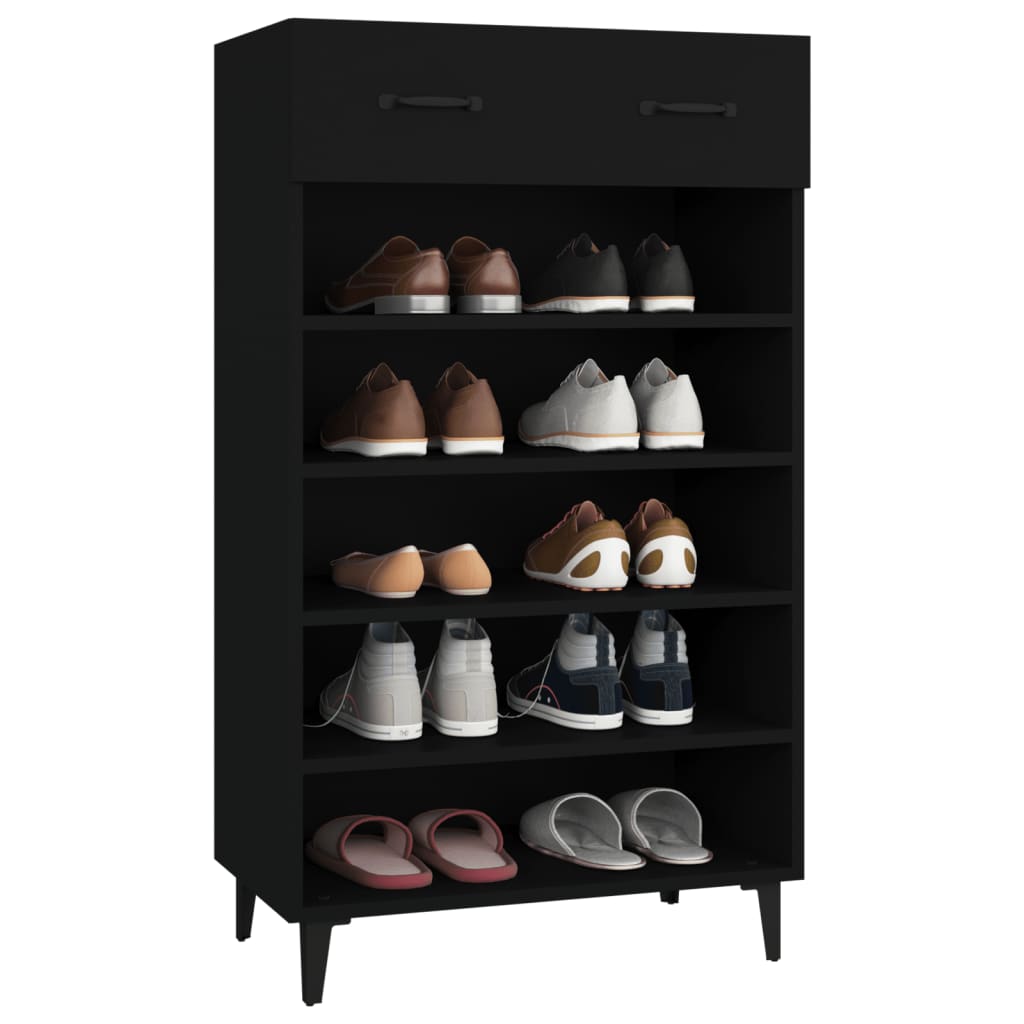 Shoe Cabinet Black 60x35x105 cm Engineered Wood