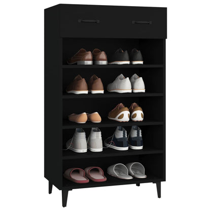 Shoe Cabinet Black 60x35x105 cm Engineered Wood