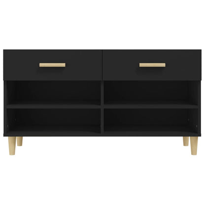 Shoe Cabinet Black 102x35x55 cm Engineered Wood
