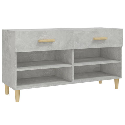 Shoe Cabinet Concrete Grey 102x35x55 cm Engineered Wood