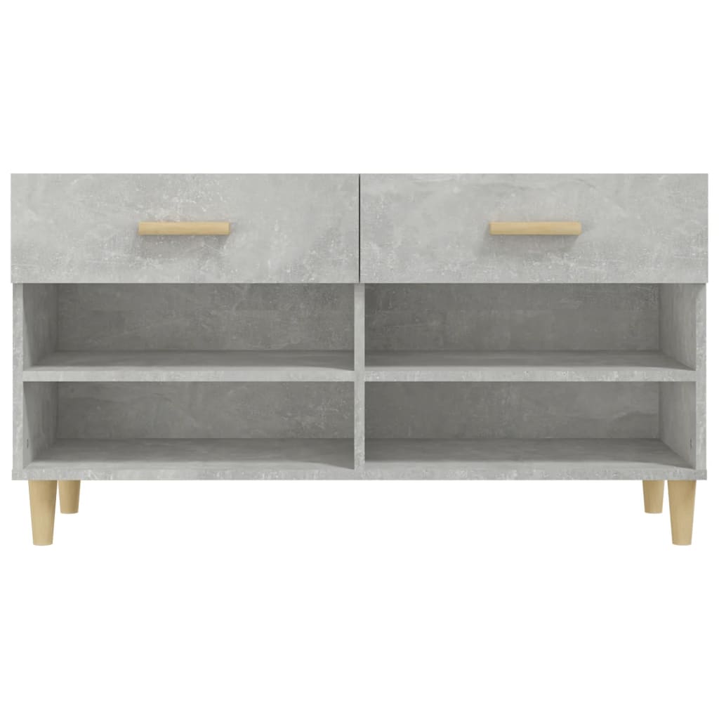 Shoe Cabinet Concrete Grey 102x35x55 cm Engineered Wood