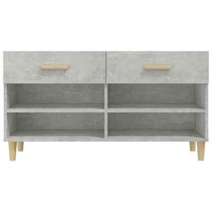 Shoe Cabinet Concrete Grey 102x35x55 cm Engineered Wood
