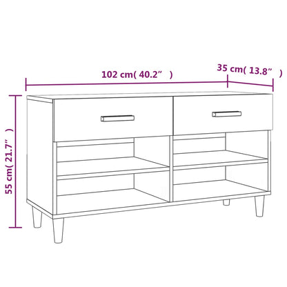Shoe Cabinet Concrete Grey 102x35x55 cm Engineered Wood
