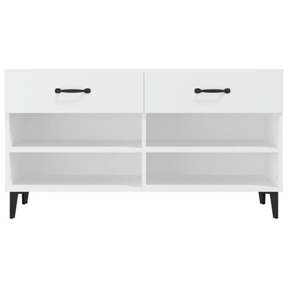 Shoe Cabinet White 102x35x55 cm Engineered Wood
